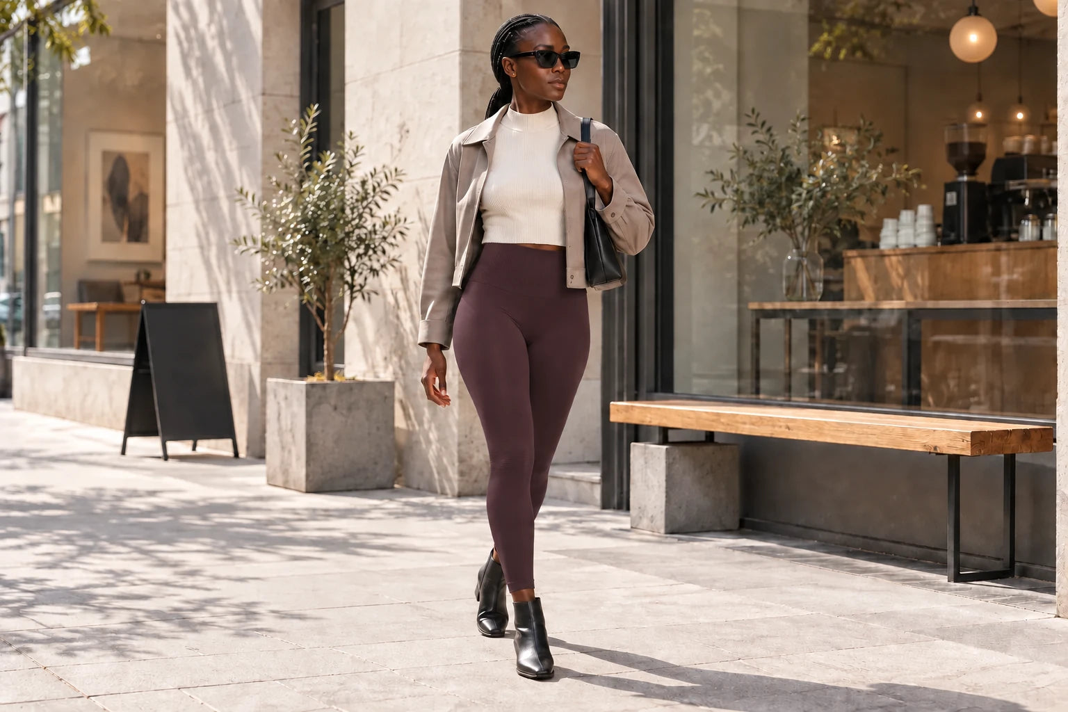 MUEE Black Label styled for a tailored city commute in Deep Aubergine