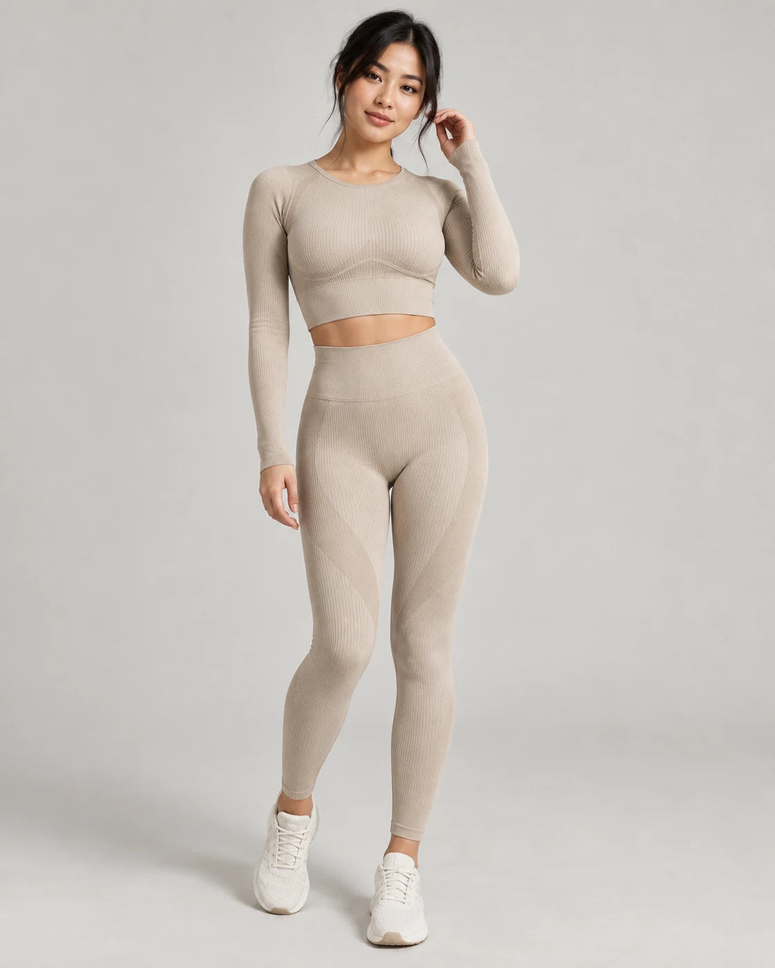 Rib Seamless Legging in Oatmeal